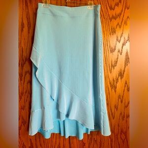 Beautiful Land’s End turquoise and white striped wrap skirt. Small. Like new.